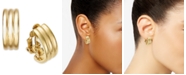 Lauren Ralph Lauren Gold-Tone Ribbed Hoop Clip-On Earrings